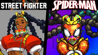 What if STREET FIGHTER 6 Fighters Were in SPIDER-MAN Across the Spider-Verse? (Stories & Speedpaint)