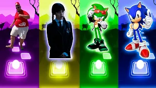 Tiles Hop EDM Rush   Wednesday VS Skibidi bop VS Green Sonic VS Sonic