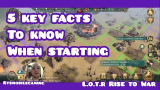 LOTR: Rise to War - 5 Key Facts to Start!  Beginner's Guide