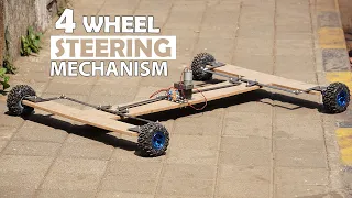 Making of Wide Base 4 Wheel Steering Mechanism Chassis | Mechanical Project