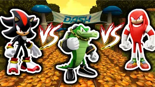 Sonic Boom vs Sonic Dash : Shadow vs Vector vs Knuckles All Unlocked Full Upgrade