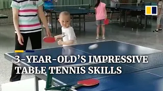 3-year-old in China’s impressive table tennis skills