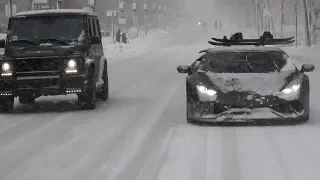 WINTER STREET RACING. DRIFT & DONUTS COMPILATION