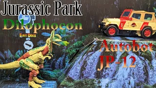 Chuck's Reviews Transformers Crossover Jurassic Park Dilophocon and Autobot JP-12