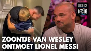 Mooie beelden: zoontje van Wesley Sneijder ontmoet Lionel Messi | VERONICA OFFSIDE