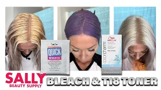 sally's quick white bleach & wella T18 toner | hairdresser tries