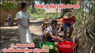 Khương Dừa rủ về nhà Thùy Kim Khiết tưởng đâu được quay líp ăn ngon ai ngờ làm ô sin rửa chén bát