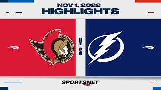 NHL Highlights | Senators vs. Lightning - November 1, 2022