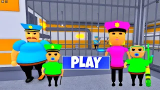 BORRIS POLICE FAMILY PRISON RUN! OBBY Full Gameplay #roblox #obby