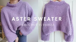 🌸 ASTER SWEATER | Crochet Tutorial | by MIGAIA