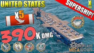 SUPERSHIP United States 5 Kills & 390k Damage | World of Warships Gameplay 4k