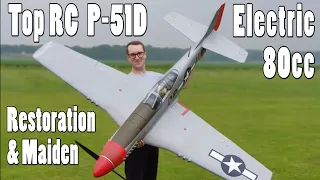 Top RC 1/5 scale P-51D Electric 80cc 2nd hand restoration and maiden.