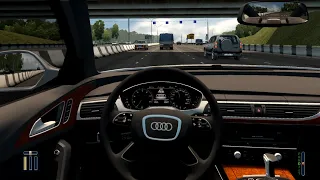 Audi A6 3.0 TFSI Quattro - City Car Driving [Steering wheel gameplay]