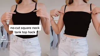 No-Cut Square Neck Tank Top Hack!