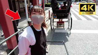 A cute Japanese girl Tera-chan guided me around Asakusa by rickshaw😊 | Rickshaw in Asakusa, Tokyo