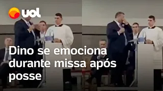 Flávio Dino se emociona durante missa de posse no STF: ‘Vida me ensinou a ser muito forte’