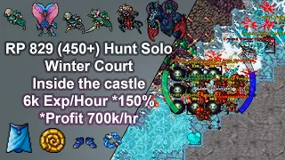 Tibia Royal Paladin 829 (450+) Solo Hunt/Winter Court/Inside the castle/6 kk Exp/Hour*Profit 700k/hr