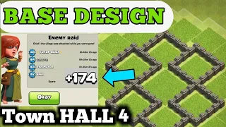 clash of clans - best town hall 4 defense (base design) | th4 base | town hall 4 base defense