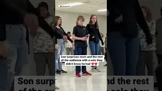 Son surprises mom and the rest of the audience with a solo they didn’t know he had ❤️❤️