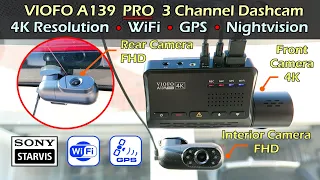 NEW! VIOFO A139 PRO [4K] 3 Channel Dashcam FULL REVIEW