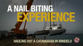 Hauling Out A Catamaran In Mindelo | A Nail Biting Experience | Winded Voyage 4 | Episode 97