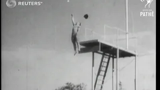 American diving champions practice (1938)