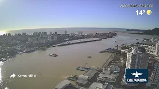 Céu azul em Itajaí e Navegantes - Temperatura 14º