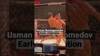 Usman Nurmagomedov celebrates early and almost gets surprised 😮 #shorts #mma