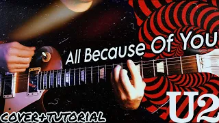 U2 - All Because Of You (Guitar Cover + Tutorial) Live from Chicago Free Backing Track Line 6 Helix