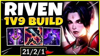 RIVEN TOP CAN LITERALLY 1V9 TOO EASY.. (USE THIS BUILD) - S12 RIVEN GAMEPLAY (Season 12 Riven Guide)