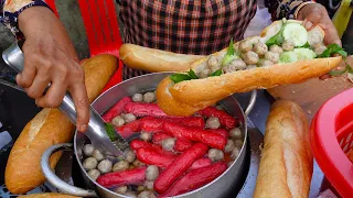 So Yummy! Popular $1.25 Meatball Bread | Cambodian Street Food