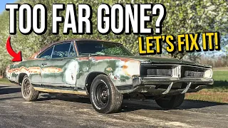 REVIVING My 1969 Charger! How Bad Is It? Floor Pans and Paint!