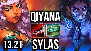 QIYANA vs SYLAS (MID) | 7 solo kills, 1.6M mastery, Legendary, 11/2/2 | KR Master | 13.21