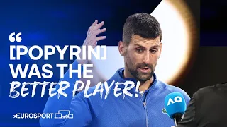 Novak Djokovic relieved after not hitting "HIGHEST LEVEL" against Popyrin | Australian Open 2024 🇦🇺