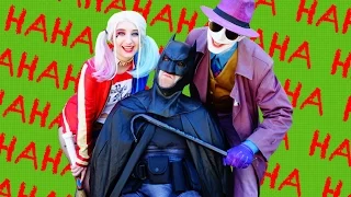 Joker & Harley Quinn Beat Down Batman! Real Life Superhero Movie - MELF