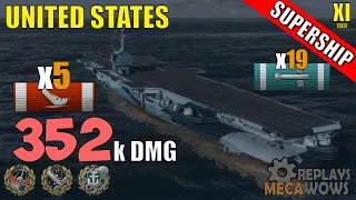 United States 5 Kills & 352k Damage | World of Warships Gameplay