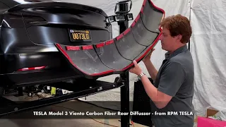 TESLA Model 3 Viento Carbon Fiber Rear Diffuser - from RPM TESLA
