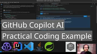 GitHub Copilot Practical Code Example: generate explain test. Java Spring Framework IntelliJ VS Code