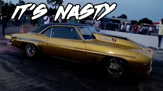 MOTOR SOUNDS BIG AND THAT NITROUS IS HITTING ON THIS 69 BIG BLOCK CAMARO!