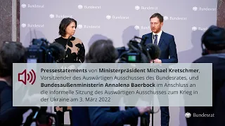 Ministerpräsident Michael Kretschmer und Außenministerin Annalena Baerbock zum Ukrainekrieg