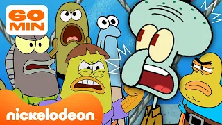 Bob L’éponge | Tous les clients du Crabe Croustillant en colère et déçus | 1 heure | Nickelodeon