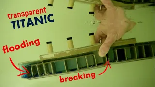 Titanic sinking simulation. Transparent Titanic