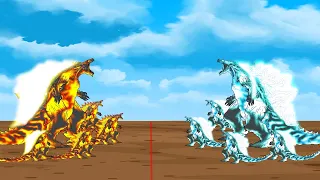 Evolution of GODZILLA EARTH FIRE vs Evolution of GODZILLA EARTH ICE [2023]Godzilla Animation Cartoon