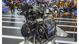 Yamaha R3Yamaha MT-03 321 cc engine at the 2016 Bangkok International Motor Show in Thailand