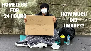 24 Hour Homeless Experiment | How Much Money Did I Make? Gave All Those To Next Homeless Guy
