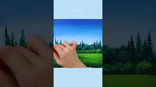 Easy Landscape Painting 👩🏻‍🎨 #shorts #shortspainting