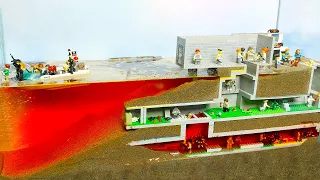 Most Dangerous Moments Of Flooding Secret Lego Underground Base - Natural Disaster Experiments