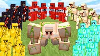 BUFFED IRON GOLEM vs 10 ALL GOLEMS in Minecraft Mob Battle