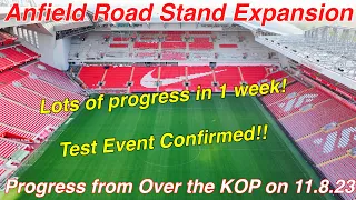 Anfield Road Stand Expansion 11.8.23. Very Close Look At Inside From Over The KOP!