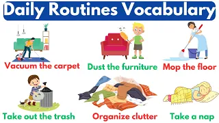 Daily Routines Vocabulary (#Part3) | English Vocabulary with Sentences | Listen and Practice